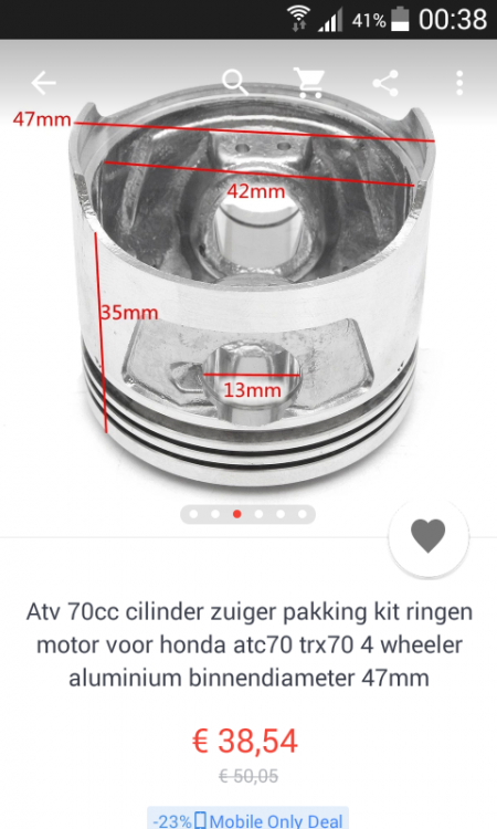 Kan ik deze zuiger gebruiken i.c.m een 50cc kop gk4 12v   ?